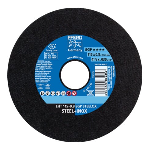 PFERD Disco da taglio EHT 115-0,8 SGP STEELOX
