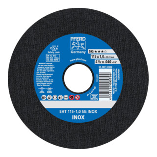 PFERD Disco da taglio EHT SG INOX, dritto