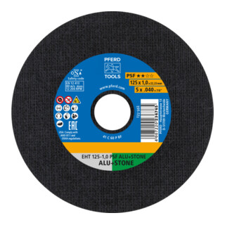 PFERD Disco da taglio EHT 125-1,0 PSF ALU+STONE