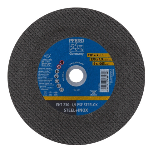 PFERD Disco da taglio EHT 115-1,0 PSF STEELOX Inox, dritto