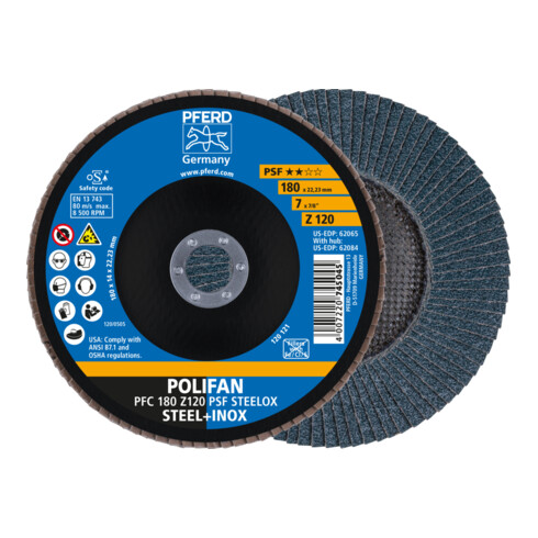 PFERD Disco lamellare POLIFAN PFC 180 Z 120 PSF STEELOX