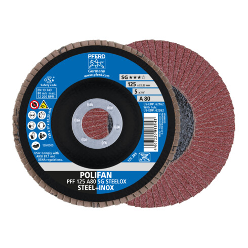 PFERD Disco lamellare POLIFAN PFC 125 A120 SG STEELOX
