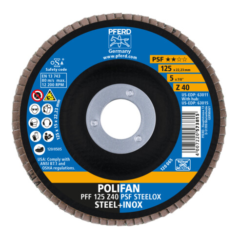 PFERD Disco lamellare POLIFAN PFF Z PSF STEELOX