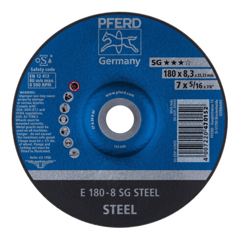 Pferd Disque à ébarber coudé A24RSG 178x8mm