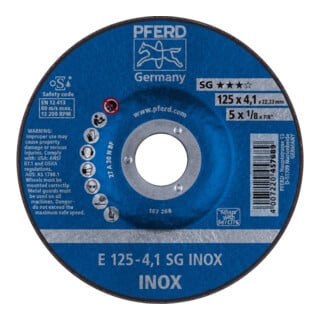 Pferd Disque à ébarber coudé pour V2A A30NSG 125x4,1 mm