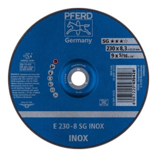 Pferd Disque à ébarber coudé pour V2A A30NSG 230x8,3mm