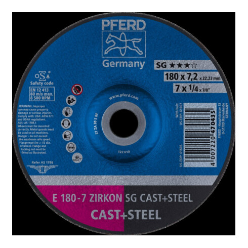 Pferd Disque à ébarber coudé ZA30S SG 178x7,2 mm