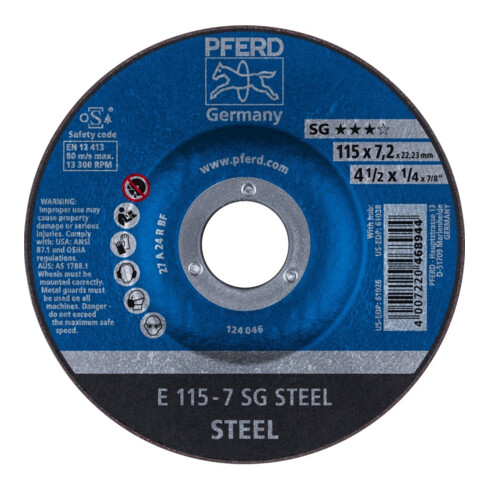 Pferd Disque à ébarber décalé A24RSG 115x7mm