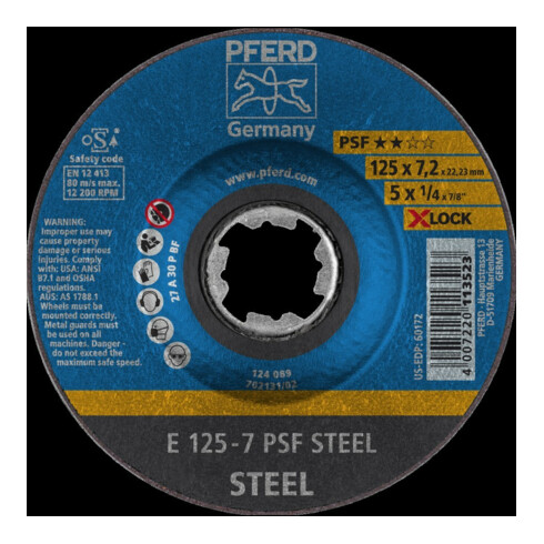 Pferd Disque à ébarber PSF X-LOCK ACIER 125x7mm