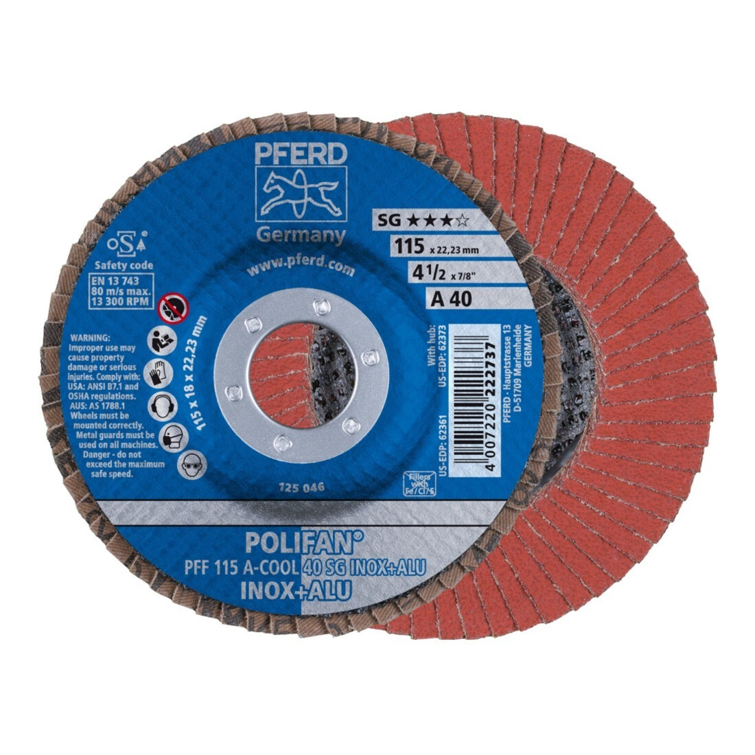 Pferd Disque à lamelles A-COOL SG droit 115 mm K40