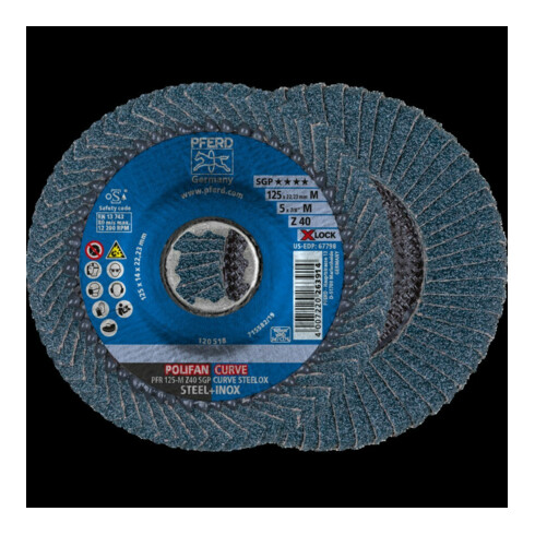 Pferd Disque à lamelles X-LOCK SGP-CURVE 125 mm moyen K40