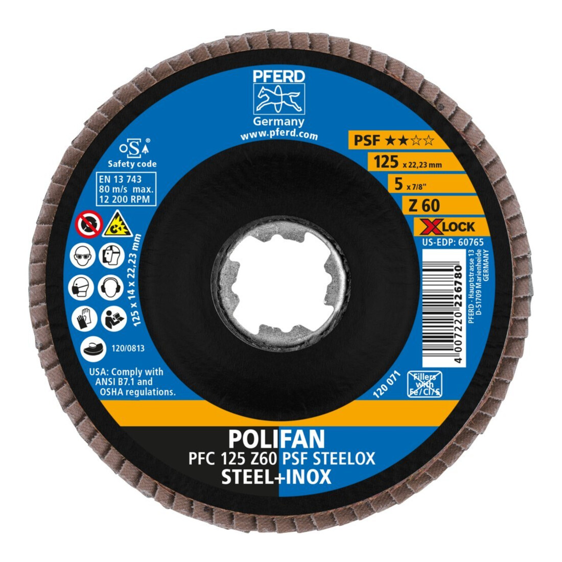 Pferd Disque à lamelles X-LOCK STEELOX K60PSF 125 mm