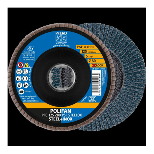 Pferd Disque à lamelles X-LOCK STEELOX K80PSF 125 mm