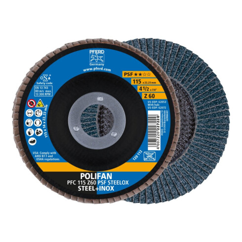 Pferd Disque à lamelles Z 60PSF droit 115 mm K60