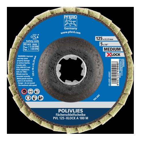 Pferd Disque à polir en laine X-LOCK PVL A 125 mm 180 moyen