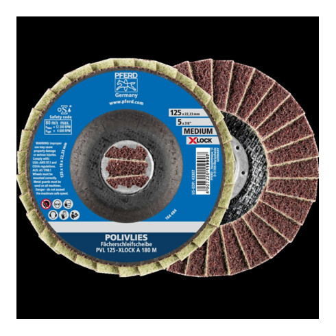 Pferd Disque à polir en laine X-LOCK PVL A 125 mm 180 moyen