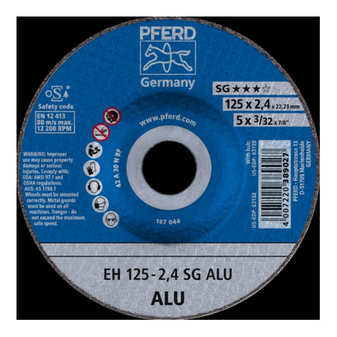 Pferd Disque à tronçonner décalé pour aluminium A30NSG 125x2,4mm
