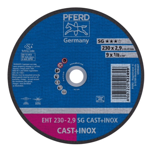 Pferd Disque à tronçonner droit A24QSG 230x2,9mm