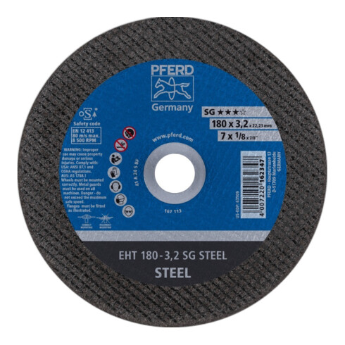 Pferd Disque à tronçonner droit A24SSG 178x3,2mm