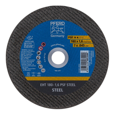 Pferd Disque à tronçonner droit A46PPS 178x1,6mm