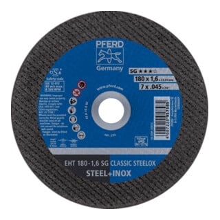 Pferd Disque à tronçonner droit A46QSG-INOX 180x1,6mm