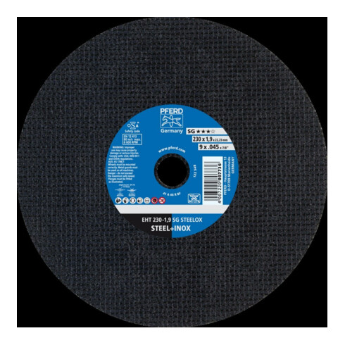 Pferd Disque à tronçonner droit A46RSG-INOX 230x1,9mm