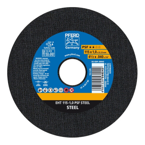 Pferd Disque à tronçonner droit A60PPS 115x1mm