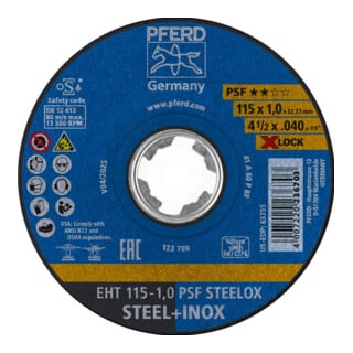 Pferd Disque à tronçonner PSF X-LOCK STEELOX 115x1mm
