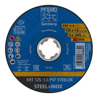 Pferd Disque à tronçonner PSF X-LOCK STEELOX 125x1,6mm