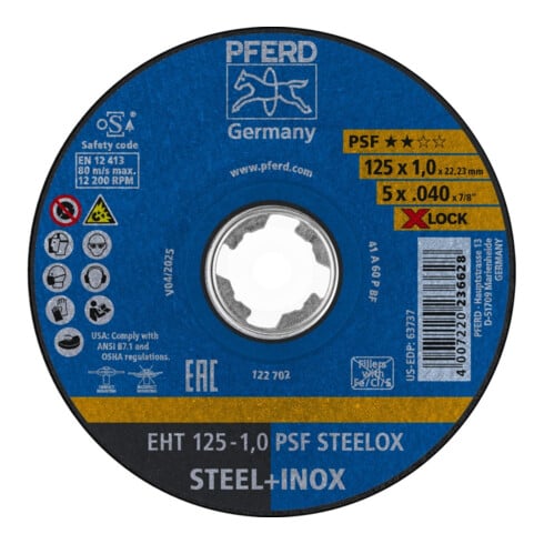 Pferd Disque à tronçonner PSF X-LOCK STEELOX 125x1mm