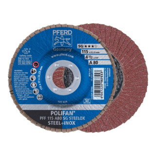 Pferd Disque abrasif à lamelles A 80SG droit 115 mm K80