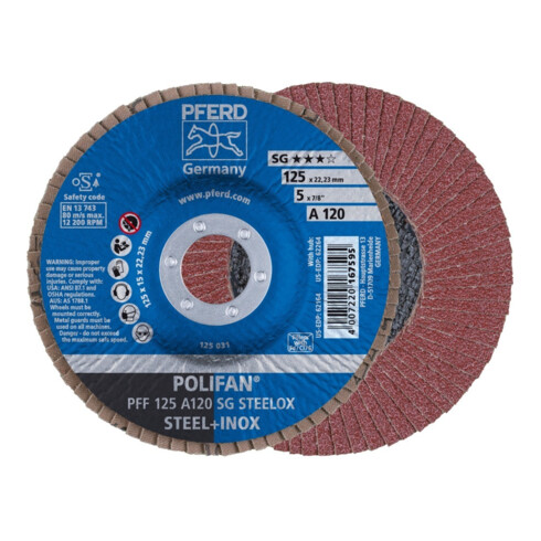 Pferd Disque abrasif à lamelles A120SG droit 125 mm K120