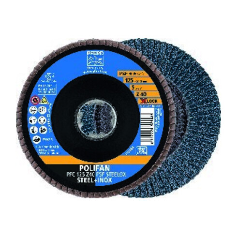 Pferd Disque abrasif à lamelles X-LOCK STEELOX K60PSF 115 mm