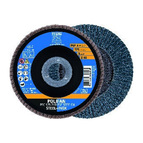 Pferd Disque abrasif à lamelles Z 40PSF droit 125 mm K40