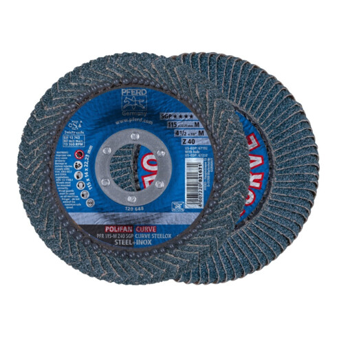 Pferd Disque abrasif à lamelles Z 40SGP CURVE M 115 mm K40