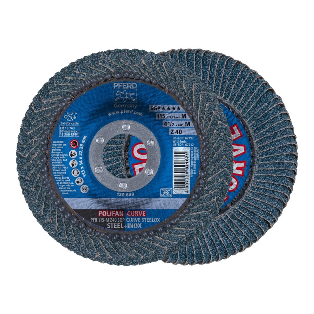 Pferd Disque abrasif à lamelles Z 40SGP CURVE M 115 mm K40