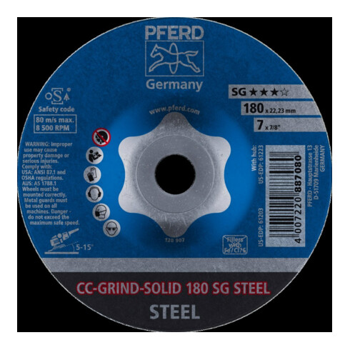 Pferd Disque abrasif CC-Grind Acier massif 180 mm