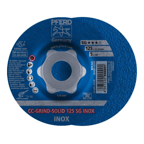 Pferd Disque abrasif CC-Grind Solid INOX 125 mm