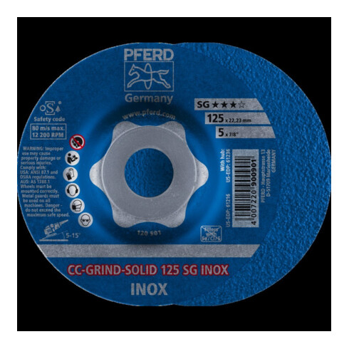 Pferd Disque abrasif CC-Grind Solid INOX 125 mm