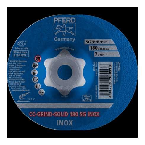 Pferd Disque abrasif CC-Grind Solid INOX 180 mm