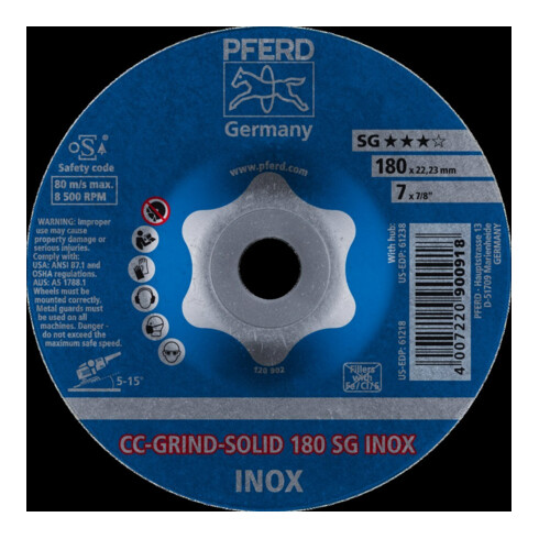 Pferd Disque abrasif CC-Grind Solid INOX 180 mm