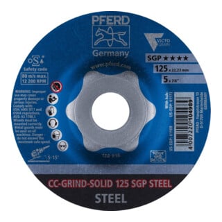 Pferd Disque abrasif CC-Grind Solid SGP ACIER 125 mm