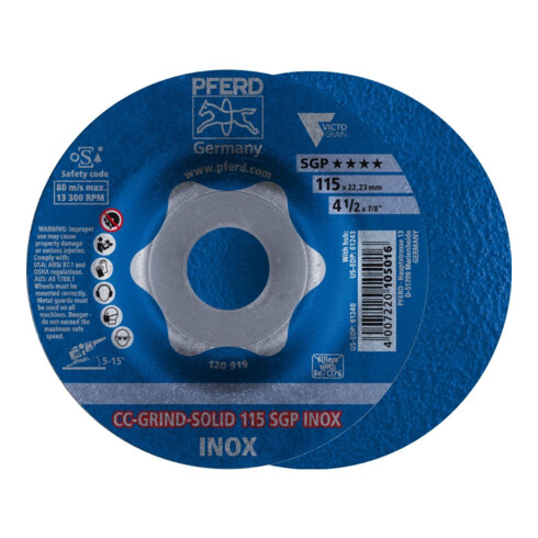 Pferd Disque abrasif CC-Grind Solid SGP INOX 115 mm