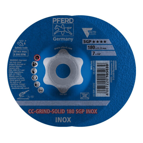 Pferd Disque abrasif CC-Grind Solid SGP INOX 180 mm