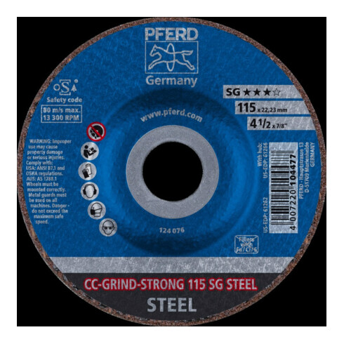Pferd Disque abrasif CC-Grind STRONG-STEEL 115 mm