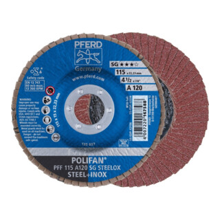 Pferd Disque abrasif en éventail A120SG droit 115 mm K120