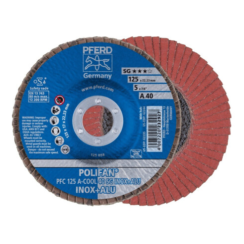 Pferd Disque abrasif éventail A-COOL SG convexe 125 mm K40