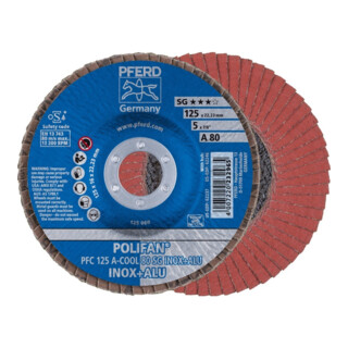 Pferd Disque abrasif éventail A-COOL SG convexe 125 mm K80