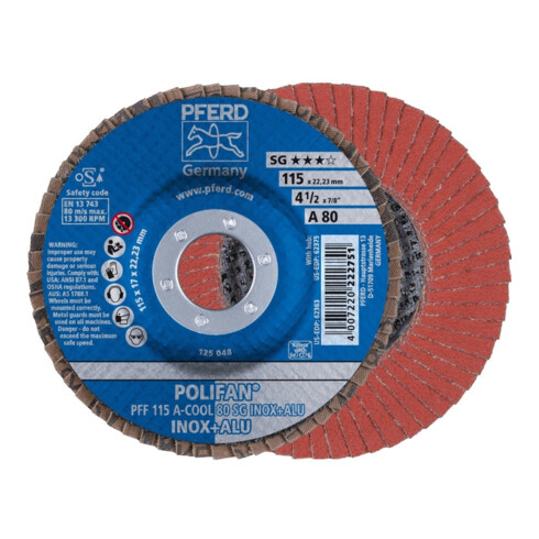 Pferd Disque abrasif éventail A-COOL SG droit 115 mm K80