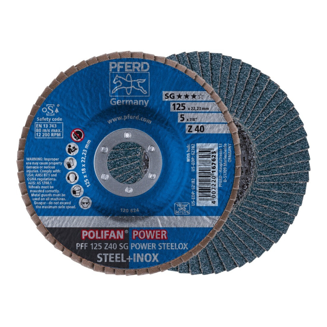 Pferd Disque abrasif éventail Z 40SG droit 125mm K40
